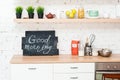 Morning kitchen with plate Ã¢â¬ÅGood morning!Ã¢â¬Â